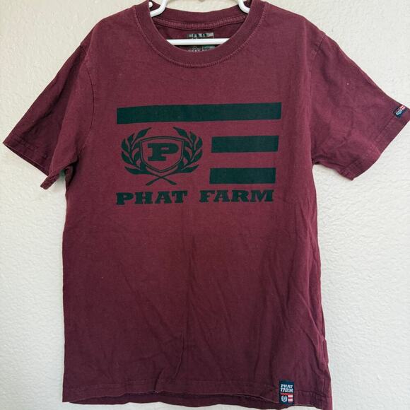Vintage kids Phat Farm TShirt 2000’s Burgundy Medium (10/12) - Picture 1 of 3